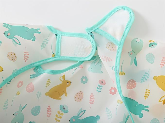 HaimoBurg 3 Pcs Waterproof Long Sleeves Baby Bibs Weaning Smock Bib 3-24 Months