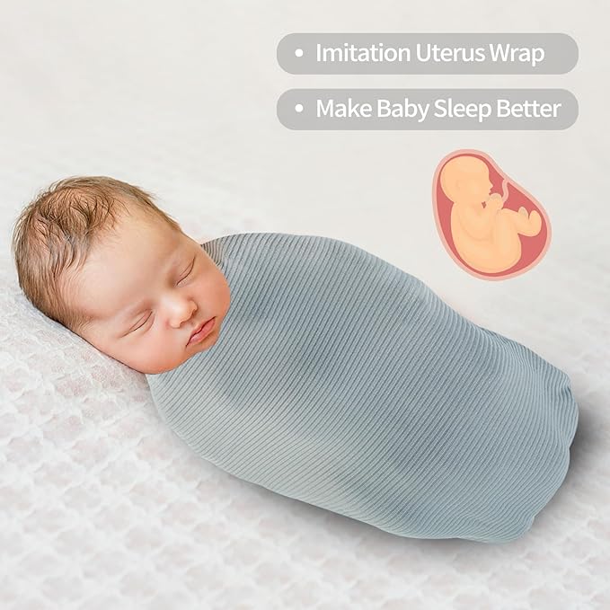 Viviland Jersey Swaddle Blanket, Ultra Soft Stretchy Receiving Blanket, Newborn Swaddle Wrap for Boys & Girls, 40 x 30 inches, 2 Pcs