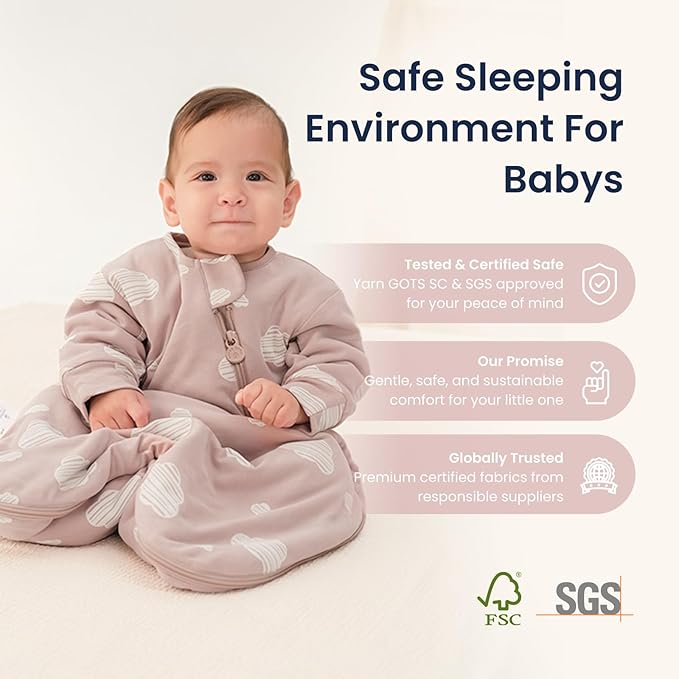 Unisex Sleeping Bag for Babies and Toddlers 3.5 Tog Sleep Sack, Baby Sleep Sack, One piece with sleeves, Gifts for Baby