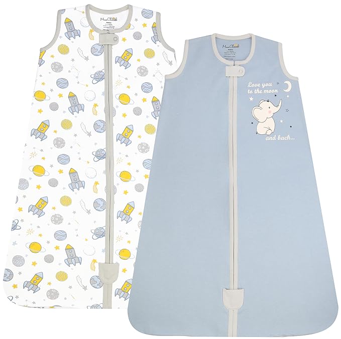 Mama Cheetah Baby Sleep Sack 0.5 TOG, Organic Cotton Baby Wearable Blanket with Two-Way Zipper, Swaddle Transition Baby Sleeping Bag for Newborn Infant Toddler Boy Girl, 12-18 Months
