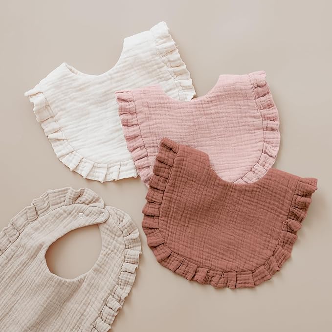 MairMore Baby Muslin Bibs Bandana Drool Bibs for Unisex Boys & Girls, Soft and Absorbent Cotton Teething Drooling Bib Set for Newborn Toddler