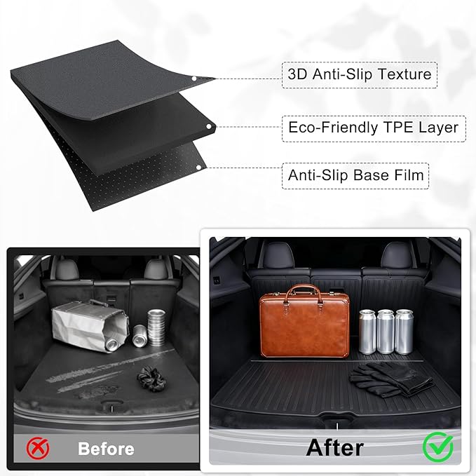 Floor Mats & Trunk Mat for 2021-2024 2025 Ford Bronco Sport Only Fit Sport Version(Non Hybrid) TPE All Weather Protection 2 Rows Car Floor Liners with Cargo Liners Accessories