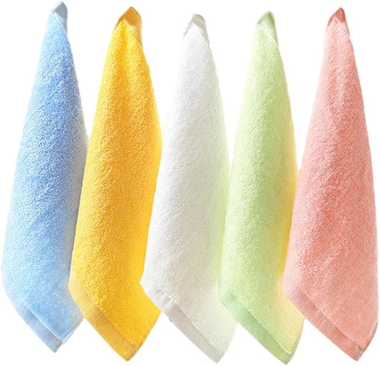 Tosnail 20 Pack 10" x 10" Ultra Soft Bamboo Fiber Baby Bath Washcloths and Towels - Assorted 5 Colors