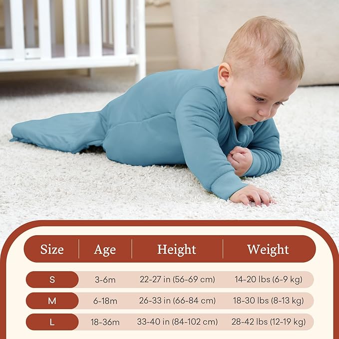 littogoose Baby Sleep Sack 1.0 TOG, Long Sleeve Wearable Blanket Soft Infants Sleeping Sack Boy Girl for 3-6 Months 2T-4T