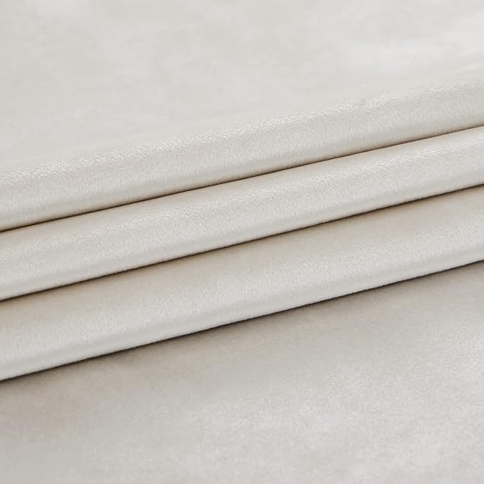 PRIMROSE Cream Ivory Curtains 63 inch for Living Room,2 Panels Drapes Blackout Rod Pocket Back Tab Window Treatment Room Darkening Thick Decorative Curtains for Bedroom