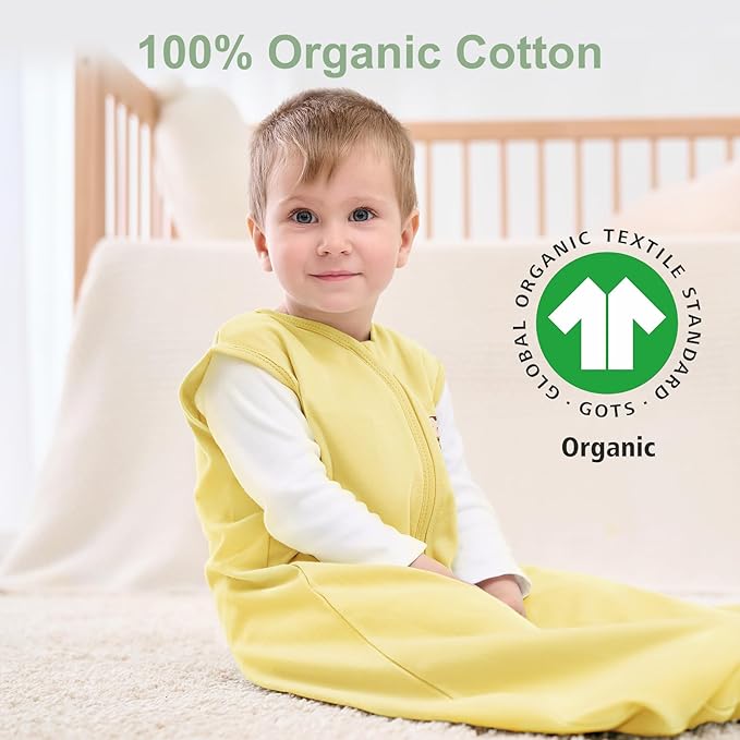 Yoofoss Baby Sleep Sack 0-6 Months Wearable Blanket for Babies 100% Organic Cotton 2-Way Zipper TOG 0.5 Toddler Sleeping Sack 3 Pack, Comfy Lightweight Sleep Sacks