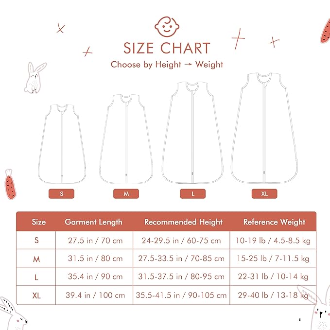 TADO MUSLIN Baby Sleep Sack 2-4 T Boys & Girls Wearable Blanket 100% Organic Cotton 0.5 TOG Toddler Sleep Sacks 2- Way Zipper X-Large Muslin Pink Bunny