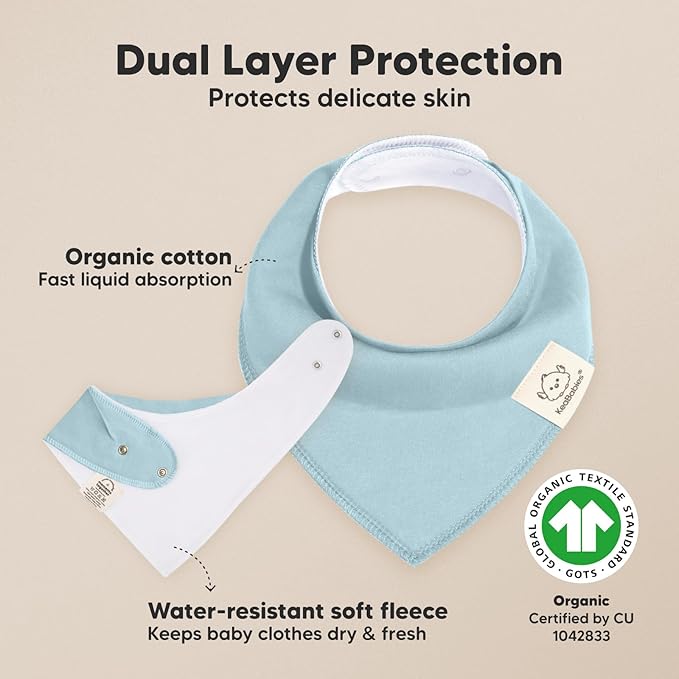 KeaBabies 8-Pack Organic Baby Bandana Bibs for Girls - Super Absorbent Triangle Baby Bibs for Drooling and Teething Infant, 100% Cotton Extra Soft for Newborn, Infant 0-36 Months (Dawn)