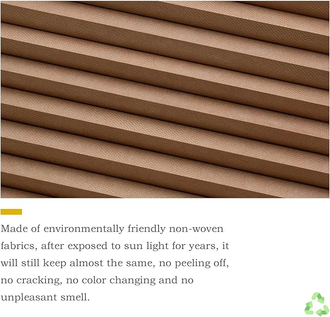 MYshade Cordless Blackout Cellular Shades for Windows, Honeycomb Window Shades with Thermal Insulation, Child & Pet Safe Room Darkening Shade, Easy Install, 32.5" W x 72" H, Light Brown