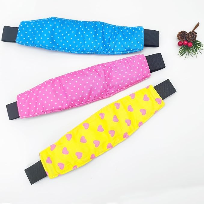 3 PCS Head Support for Stroller and Car Seat Adjustable Headband Strap and Pillow for Comfortable Sleeping and Travel for Toddlers Kids and Infants(Pink Blue Yellow)