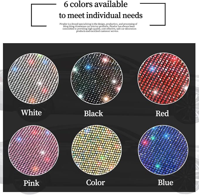 Diamond Bling Car Seat Kick Mats with Storage – Back Seat Protectors with Sparkly Rhinestones for Girls & Women, Crystal Kick Covers for Automotive Interior Accessories Black 2pcs