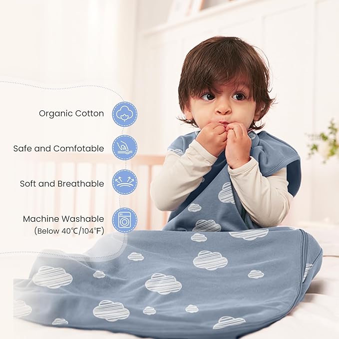 kaiya baby Unisex Sleeping Bag for Babies and Toddlers 0.5 Tog Sleep Sack 6-18 Months, Newborn Sleep Sack, Wearable Blanket Baby, One Piece Sleeveless, Gifts for Baby