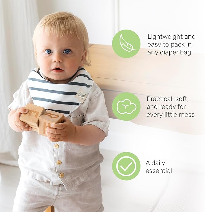 Lamb Babies Bandana Cotton Baby Bibs, Ultra Soft Stylish and Lightweight Absorbent Design for Milk Dribbles Burps and Spills