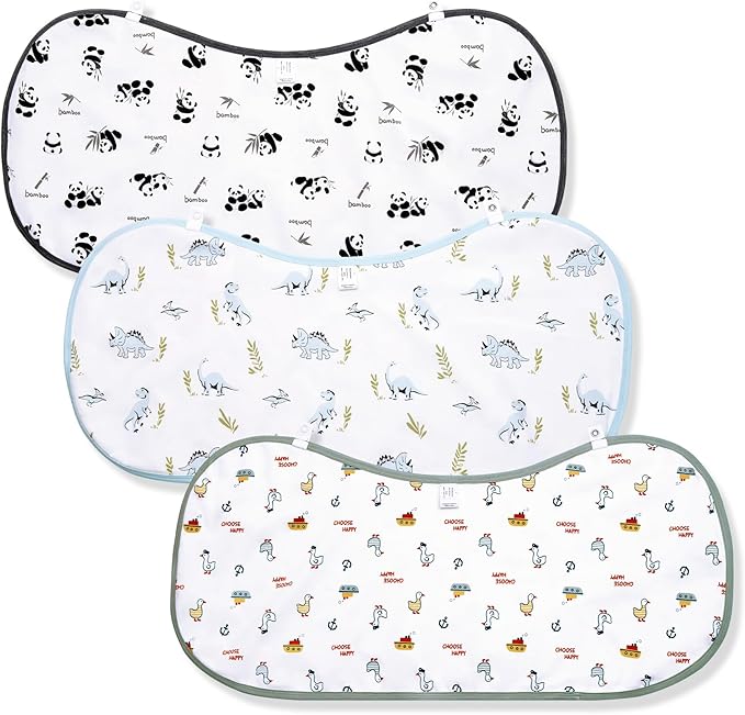 BambooBud Baby Burp Cloths Large Size 3Pack Absorbent Burping Clothes 2-Layers Newborn Burpy Bib Cloth Set