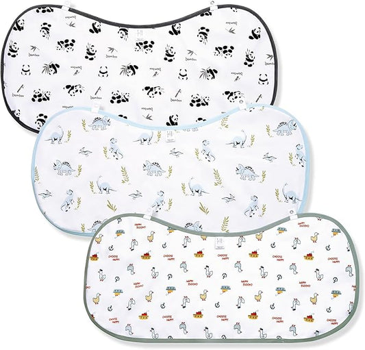 BambooBud Baby Burp Cloths Large Size 3Pack Absorbent Burping Clothes 2-Layers Newborn Burpy Bib Cloth Set