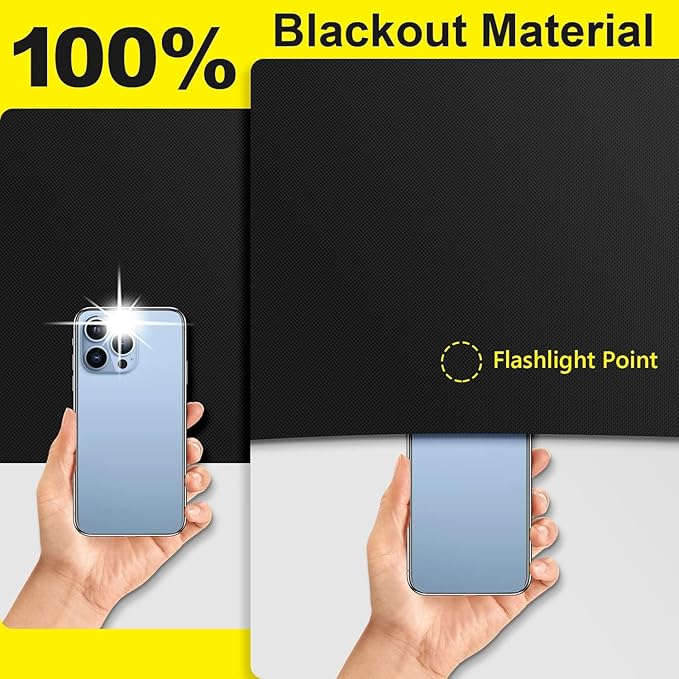 Portable Blackout Shades (157" x 57") Travel Window Blackout Curtains, 100% Blackout Material Temporary Blinds for Baby Nursery, Bedroom, Dorm Room, or Travel Use