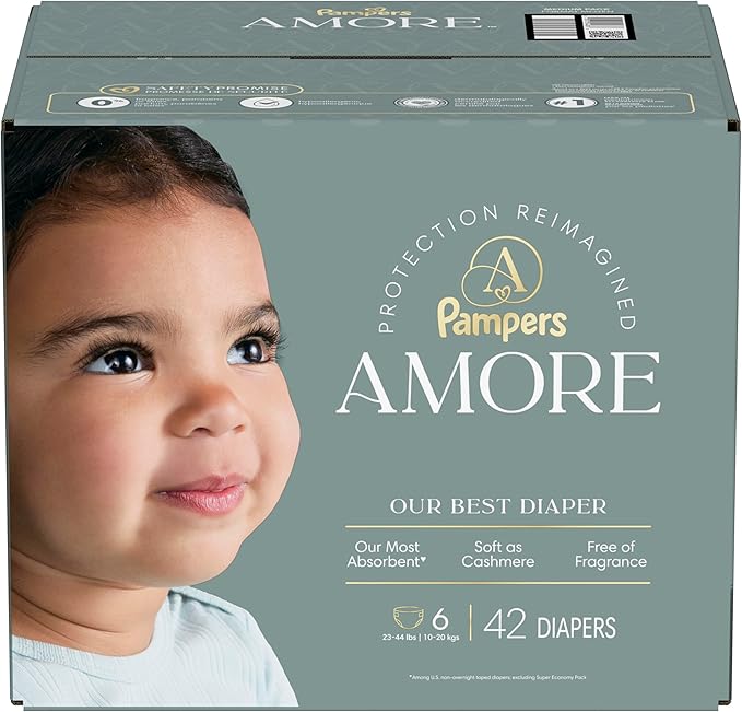 Pampers Amore, Size 6 (23-44 lbs), 42 Count, Our Best Diaper
