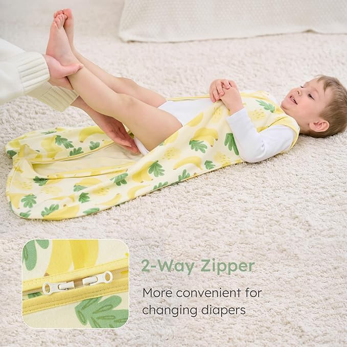 Yoofoss Baby Sleep Sack 12-18 Months Wearable Blanket for Babies 100% Organic Cotton 2-Way Zipper TOG 0.5 Toddler Sleeping Sack 3 Pack, Comfy Lightweight Sleep Sacks