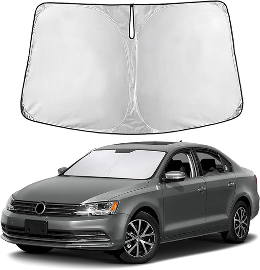 Econour Windshield Sunshade for Volkswagen Jetta 2011-2016 2017 2018, Sun Visor for Front Windshield & Window Sun Shade Cover, UV Heat Blocker & Protector, Car Accessories