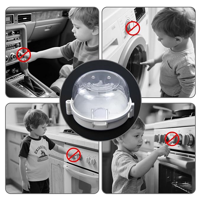 2 Pack Deadbolt Child Safety Lock Cover - Child Proof Deadbolt Cover & Door Knob Protector, Deadbolt Lock Cover for Kids, Prevents Accidental Locking (Fits Standard Locks) (White Big)