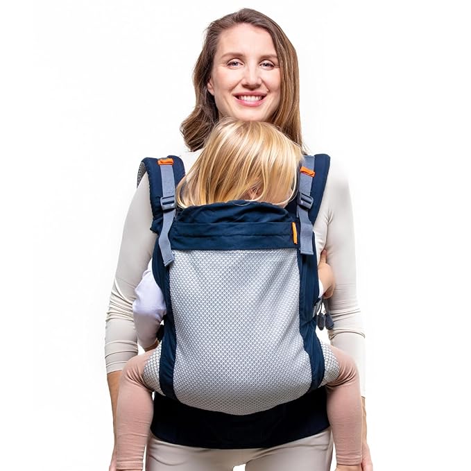 Beco Toddler Carrier (20-60 lbs) with Extra Wide Seat, 100% Cotton - Front-Carry & Backpack Style - Lightweight & Ergonomic Sling Carrier for Children from 18months - Navy