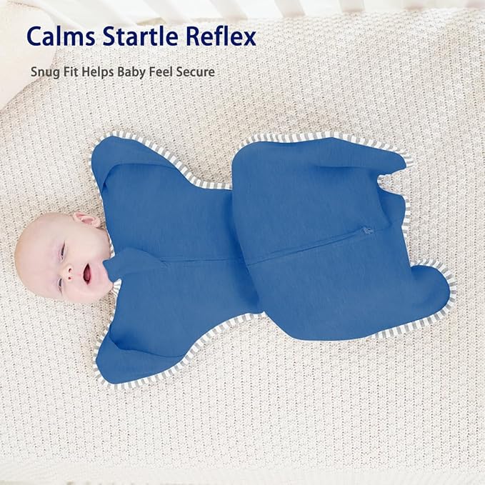 Newborn Swaddle Sleep Sack 0-3 Months Arms up Swaddles, 2-Pack Baby Swaddles for Newborns, Transition Swaddle with 2-Way Zipper Arms In/Out 100% Cotton 0.8 Tog (Small 5-14lbs)