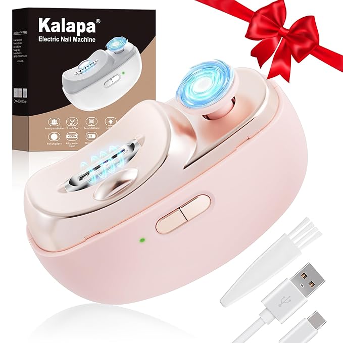 Electric Nail Clipper Upgraded 3 in 1 Automatic - with Polishing, Dust Storage & LED Light, Nail File Toenail Trimmer, Gifts for Women Men Mom Her Him Kids Adults Senior Baby Teacher Students (Pink)