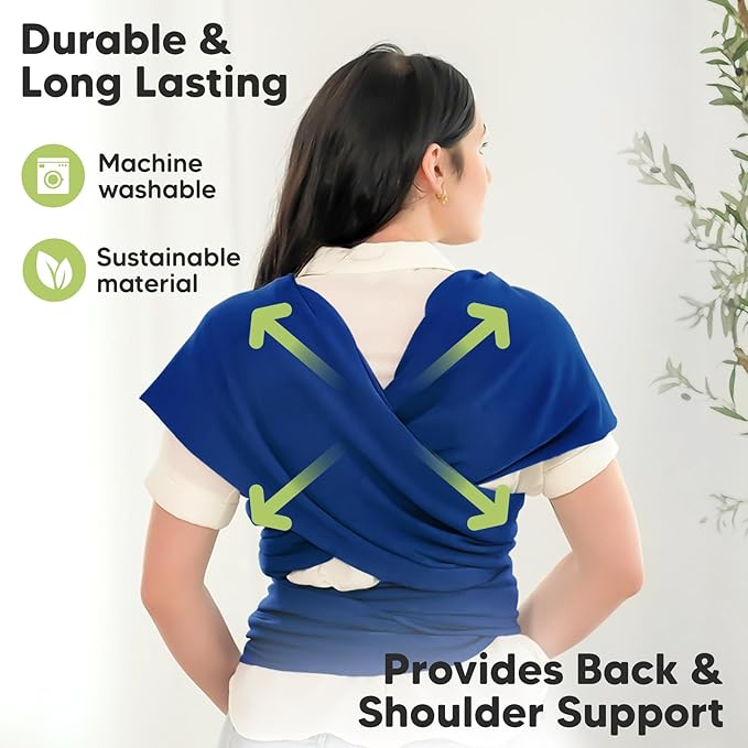 KeaBabies Baby Wrap Carrier - All in 1 Original Baby Carrier Newborn to Toddler Sling, Easy to Wear, Hands Free Bonding, Lightweight, Breathable Infant Wraps (Cobalt Blue)