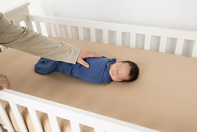 LullaBaby "Double Dream Swaddle: Exclusive Dual Wing Design, Pediatrician-Endorsed, Ultra-Soft Cotton, 0-2 Months, 6-14 lbs - Coastal Breeze