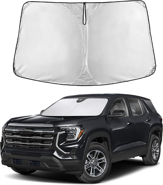 EcoNour Windshield Sun Shade Compatible for GMC Terrain 2018-2025 Front Window Sunshade Foldable Sun Visor UV & Heat Blocking Protection