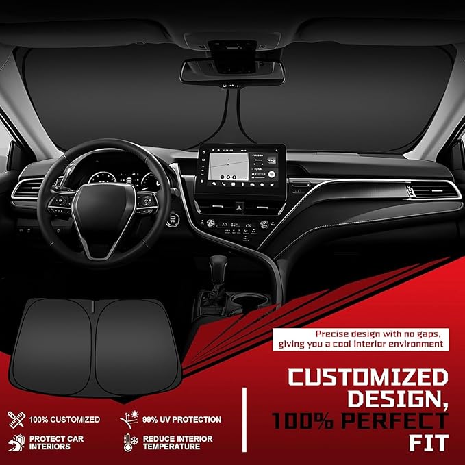 Windshield Sun Shade for 2021-2026 Le-xus is Foldable Sun Sunshade for Car Front Window Blocks UV Rays and Heat Automotive Interior Protector Custom Fit Accessories