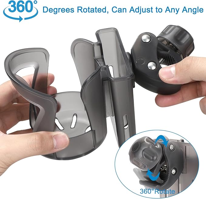Accmor 2-in-1 Walker Cup Holder with Phone Holder, Wheelchair Cup Holder, Rollator Cup Holder, Cup Phone Holder for Walker, Wheelchair, Rollator, Mobility Scooter