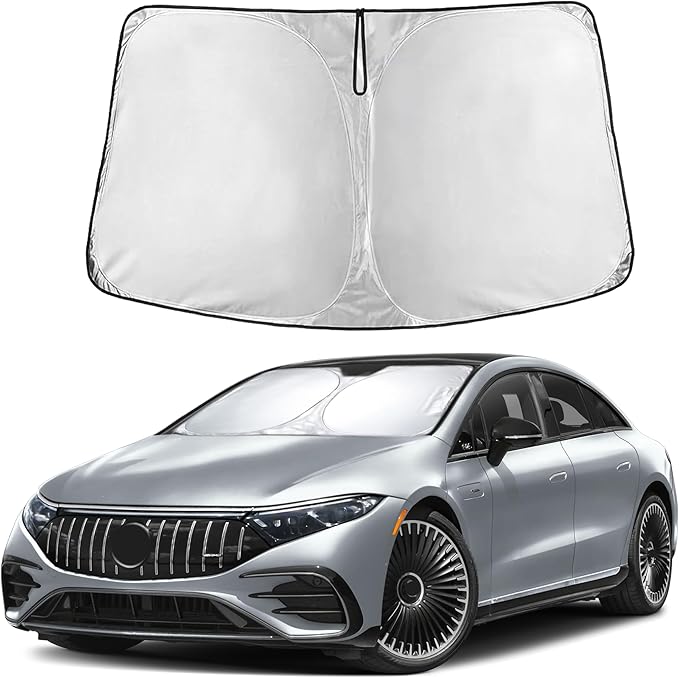Econour Windshield Sunshade for Mercedes-Benz EQS 2022-2023 2024 2025, Sun Visor for Front Windshield & Window Sun Shade Cover, UV Heat Blocker & Protector, Car Accessories