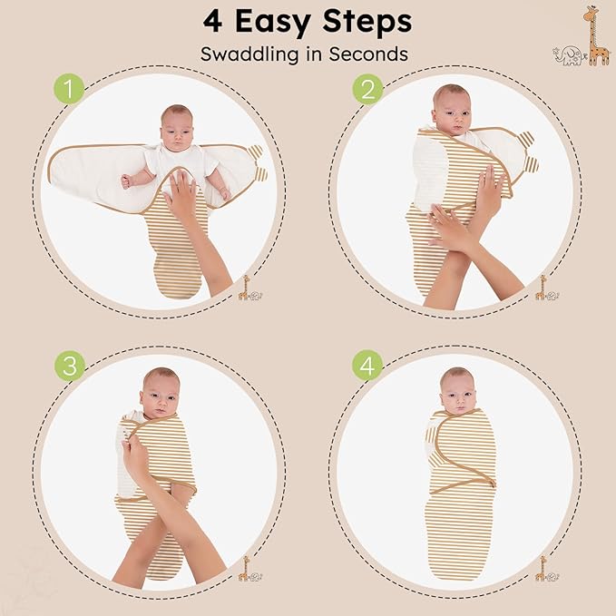 Yoofoss Baby Swaddles for Newborns 100% Organic Cotton, Adjustable Swaddle Sleep Sack 0-3 Months Newborn Swaddle Sack, Breathable Soft(Small)