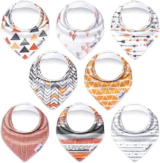 KiddyStar Organic Cotton Baby Bibs for Boys & Girls – Soft, Absorbent Teething & Drool Bibs - Adjustable Snaps for Toddlers