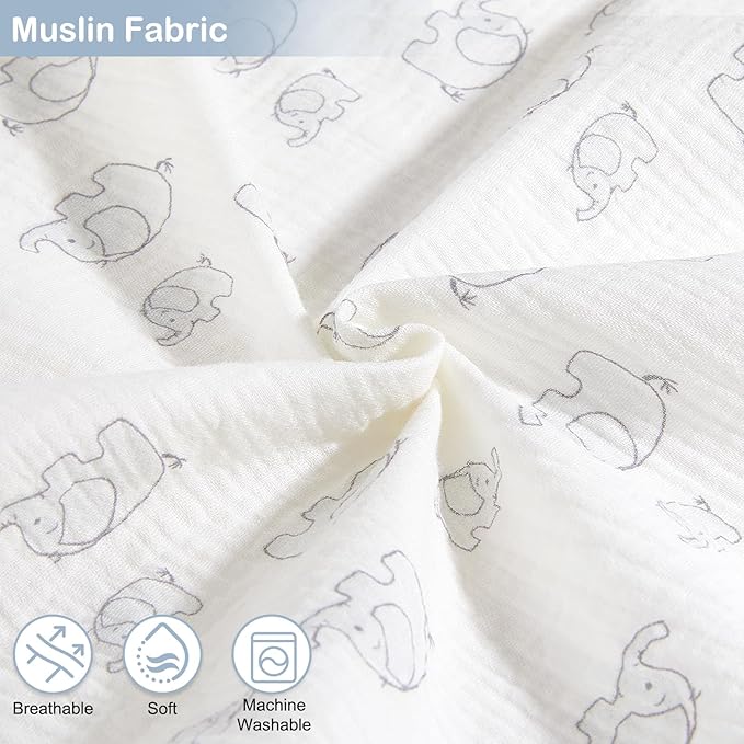 Basumee Muslin Changing Pad Cover Waterproof 2 Pack Baby Changing Table Covers for Boys and Girls Soft Breathable Nursery Diaper Change Table Cover Pad Fits 32"x16", Blue