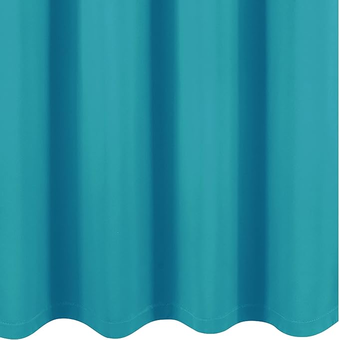 LEMOMO 100% Blackout Curtains 52 x 72 Inch/Teal Curtains 2 Panels with Black Lining Room Darkening Thermal Insulated Bedroom Curtains