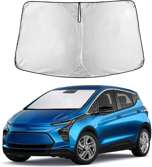 EcoNour Windshield Sun Shade Compatible for Chevrolet Bolt EV 2017– 2024 Front Window Sunshade Foldable Sun Visor UV & Heat Blocking Protection