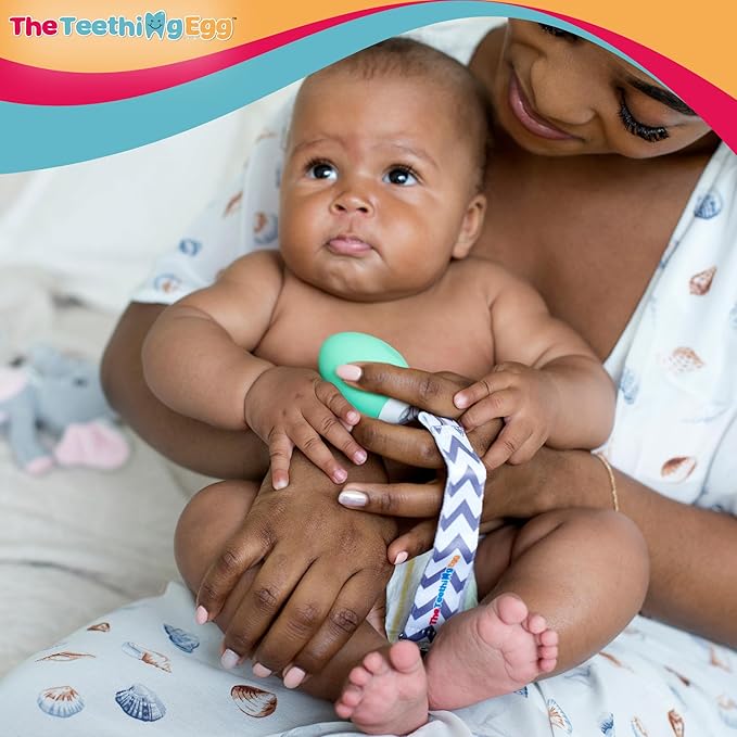 The Teething Egg Baby Teether – Freezable Teething Toy for Babies 3–6 Months up to 18 Months – Made in USA, Food-Grade TPE, Mint