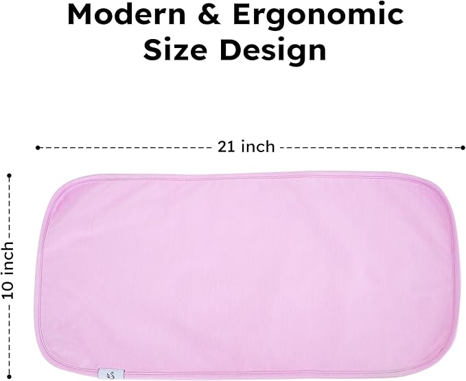 SWaddle AN Premium Baby Burp Cloths, Extra Soft Spit Up Rags with 3 Absorbent Layers, 21" x 10" Size, Pink Tint