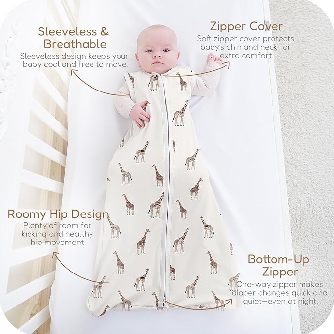 TOTCHILL Baby Sleep Sack 0.5 TOG, Lightweight Breathable Wearable Blanket with Zipper, 0-3-6-12-24M-4T, 3-Pack