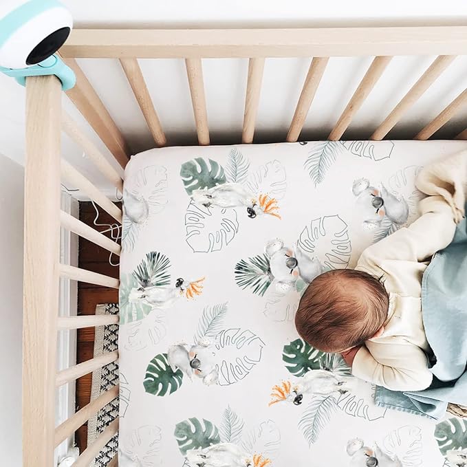 GRSSDER Ultra Soft Jersey Knit Fitted Crib Sheets Set 2 Pack, High Stretchy Breathable Material with Deep Pocket Universal Fitted All Standard Crib Mattress Pads Safe and Snug, Mint Green