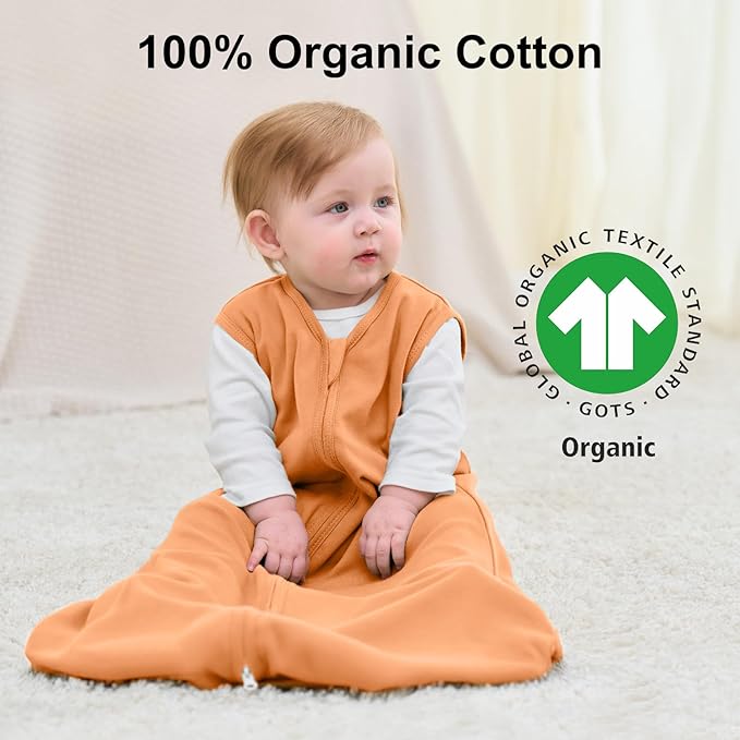 Yoofoss Baby Sleep Sack 12-18 Months Wearable Blanket for Babies 100% Organic Cotton 2-Way Zipper TOG 0.5 Toddler Sleeping Sack 3 Pack, Comfy Lightweight Sleep Sacks