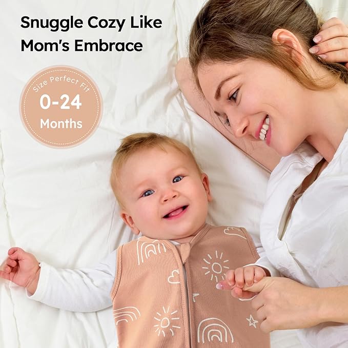 Yoofoss Baby Sleep Sack 12-18 Months 0.5 TOG Baby Wearable Blanket, 100% Organic Cotton Infant Toddler Sleeping Sack 2-Way Zipper Lightweight Sleep Sack, Grizzly
