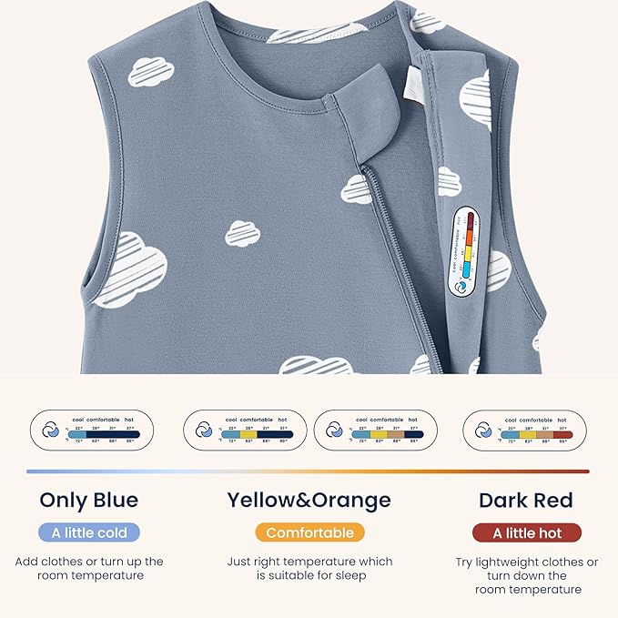 kaiya baby Unisex Sleeping Bag for Babies and Toddlers 0.5 Tog Sleep Sack 0-6 Months, Newborn Sleep Sack, Wearable Blanket Baby, One Piece Sleeveless, Gifts for Baby