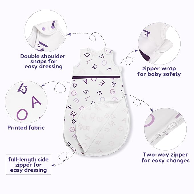 PuppyNap Baby Sleep Sack, Toddler Sleep Sack 3-Pack Set, Sleep Sack 18-24 Months, 100% Organic Cotton Sleep Sack with 2-Way Zipper.