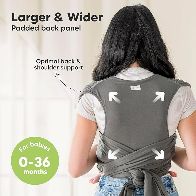 KeaBabies Baby Wrap Carrier Ring Sling - Easy to Wear, Adjustable D-Lite Baby Carrier Newborn to Toddler, Infant Carrying Shirt, Hands Free Bonding, Breathable Fabric Wearing Wrap (Graphite)