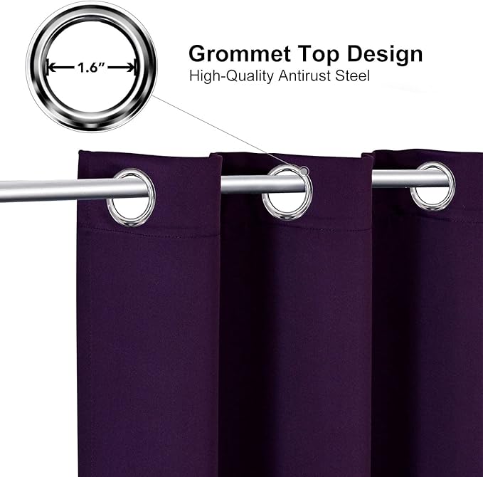 ChrisDowa Room Divider Curtain 108 Inches Long, Wide Blackout Sliding Door Curtain for Bedroom, Room Darkening Privacy Window Curtain for Patio Door (1 Panel Set, Royal Purple, 100 x 108 Inch)