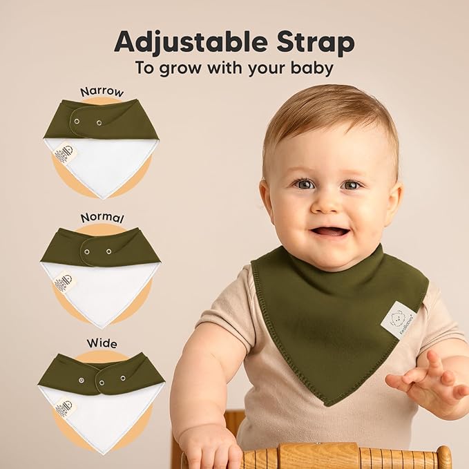 KeaBabies 8-Pack Organic Baby Bandana Bibs for Boys, Girls - Super Absorbent Triangle Baby Bibs for Drooling and Teething Infant, 100% Cotton Extra Soft for Newborn, Infant 0-36 Months (Coastline)