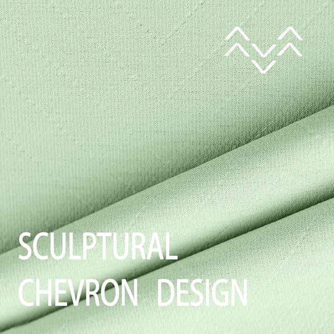 Treatmentex Green Curtains for Living Room 96" Long Geometric Window Drapes for Bedroom Light Green 2 Panel Drapes Grommet Top